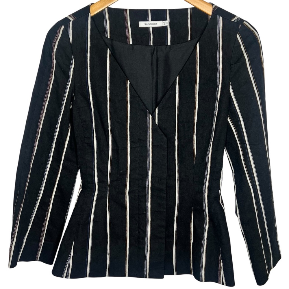 Protagonist Black Pink Blue Tan White Blazer Size 0